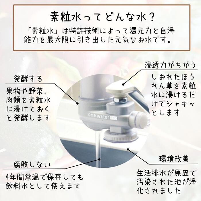 楽天市場】キッチン 浄水器 「 ワンウォーターECO 」 素粒水