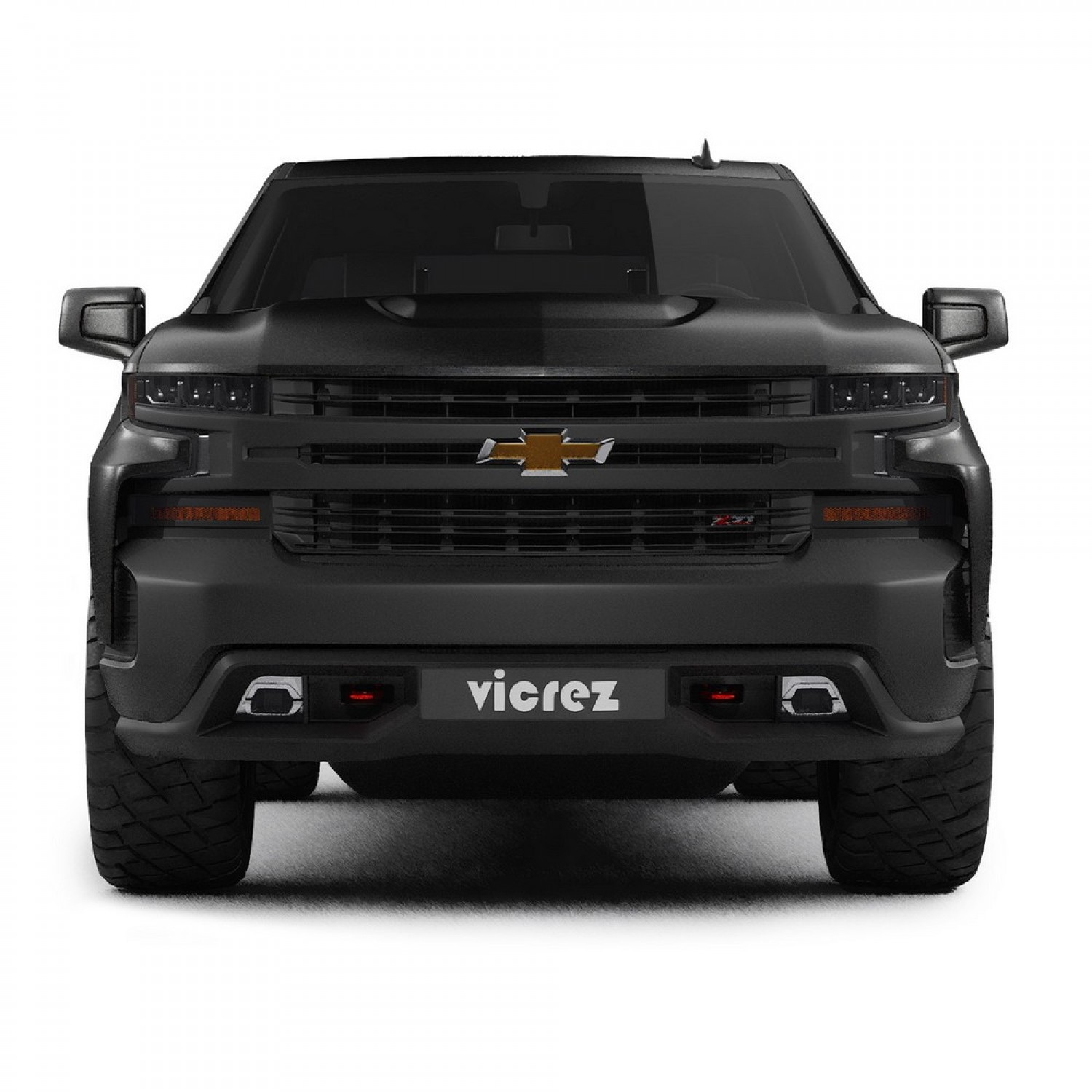 Vicrez Replacement Front Bumper, Black vz104481 for Chevrolet