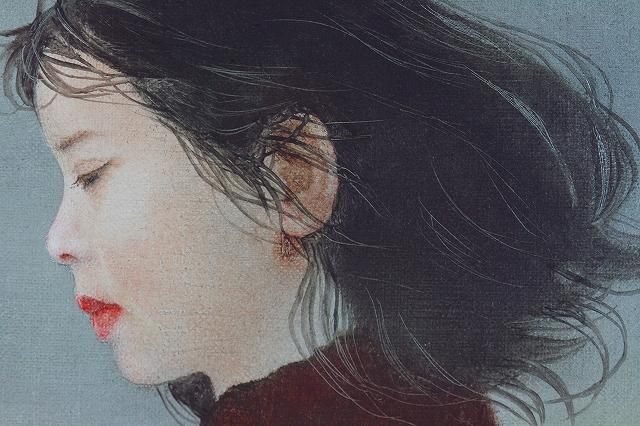 藤井 勉 「 風 」 油彩 サムホール - レトロ ＆アート空間 「 古美術