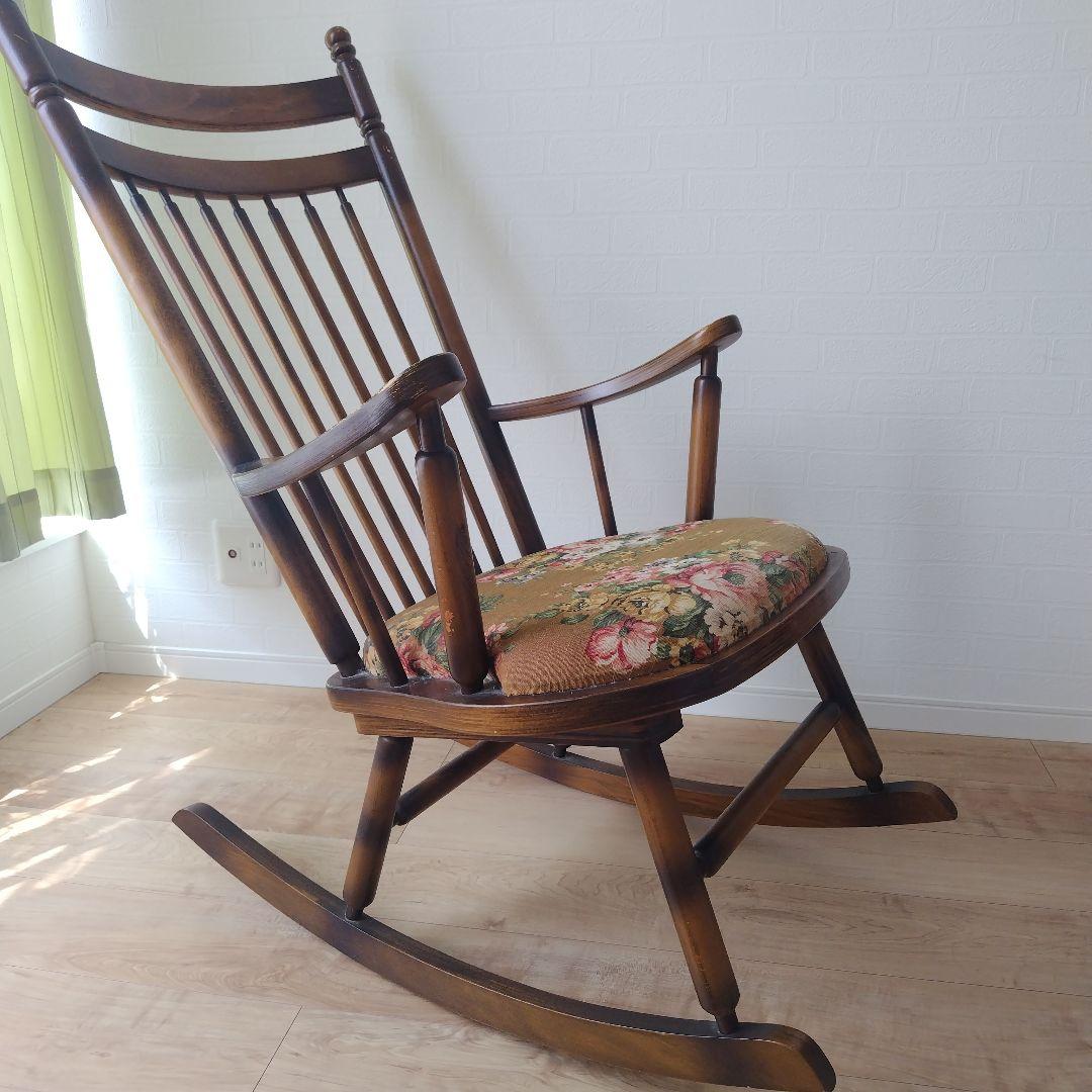 ロッキングチェア　トーヨーファニチャー 家具 東洋ファニチャー ロッキングチェア 揺り椅子 椅子 レトロ - メルカリ