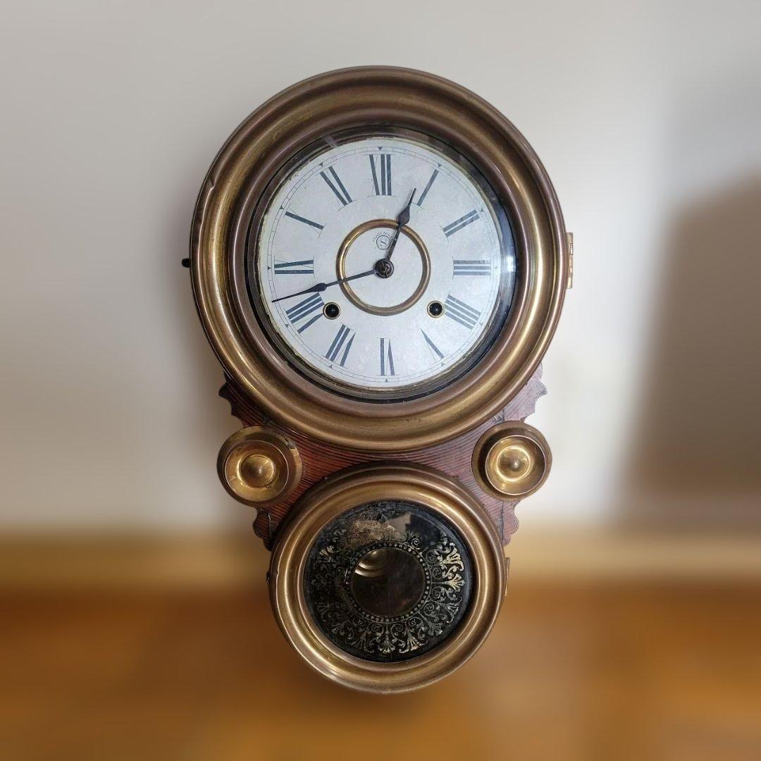 精工舎 掛時計 張り四ツ丸達磨 真鍮枠 明治45年～大正元年頃 ボンボン時計 精工舎 掛時計 張り四ツ丸達磨 ゼブラ 明治30年代後半 ボンボン時計