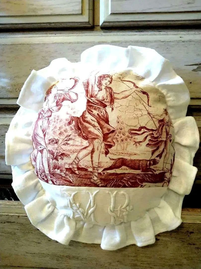 ※maki様おまとめオーダー※フランスアンティーク　トワルドジュイ　クッション フランス製 ジャカード織クッションカバー40～45cm角対応（両面同柄