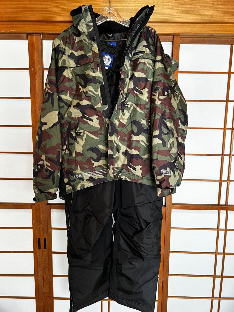 GETT 迷彩フィッシングジャケット・パンツセット LL 楽天市場】迷彩 カモフラ レインスーツ 透湿 防水 カッパ 上下セット